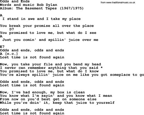 odds and ends lyrics